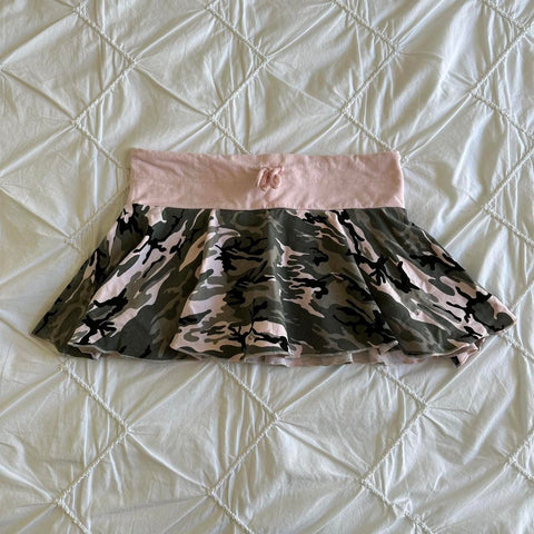 Sonicelife Summer Y2K vintage leopard-print ruffled low-rise mini skirt for ladie Camo skirt aesthetic Elegant fashion for party streetwear