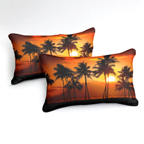 Sonicelife Coconut Palm Tree Bedding Set Tropical Plant Home Textile Black White Duvet Cover Set Palm Leaves Bedclothe Tropic Bed Linen