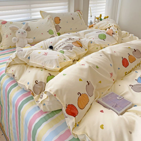 Sonicelife Cute Dog Bedding Set New Arrival Blue Twin Queen Duvet Cover Flat Sheet Pillowcase No Filler Girl Boys Hotel Home Bed Linens