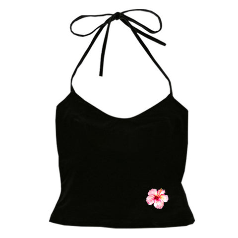 Sonicelife Printed tanks flower pattern emo girl punk casual Y2K short tops urban beauty American retro Harajuku aesthetic women's baby tee