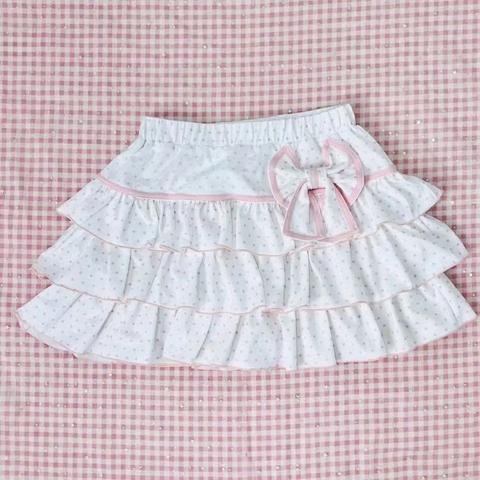 Sonicelife Japanese Sweet Pink Lolita Style Ruffles Cake Mini Skirt Women Polka Dot Print Short Skirt Girls Korean Kawaii Lace Bow Skirt