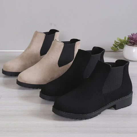Sonicelife 2025  Fall Winter Women Pumps Boots High Quality European Ladies Shoes PU  Heels Ankle  Fast Delivery Platform