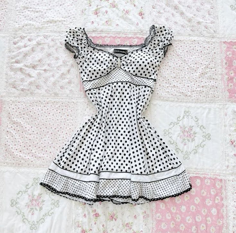 Sonicelife Dresses Y2k Women Clothing Harajuku Aesthetic Casual Slim Polka Dot Sexy Femme Clothes Cute Kawaii Summer Mini Dress Robe Dress