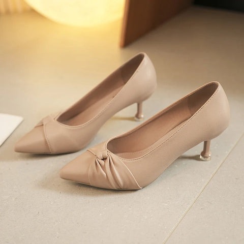 Sonicelife White High Heels Women's Thin Heel 2024 New Style Versatile Bridesmaid Shoes 3cm Dress Elegant Wedding Shoes Summer Season