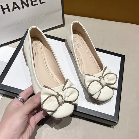 Sonicelife 2025 Shoes Woman Flats Shallow Mouth Dress PU Med Rubber Basic   Shoes