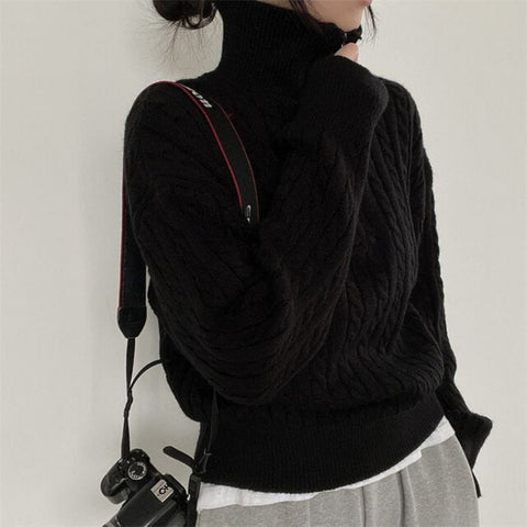 christmas outfit Sonicelife Dark Academia Half Zip Up Cable Knit Sweater