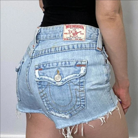 Sonicelife Womens Punk Retro Jeans Y2K New Harajuku Blue Casual Simple Sexy Hot Girl Fashion High Street Summer Hip Hop Washed Denim Shorts