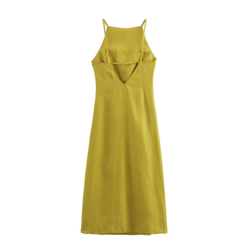 Sonicelife Women's Dress with a halter neck and a single neckline with a backless design a fashion and sexy Tempe new