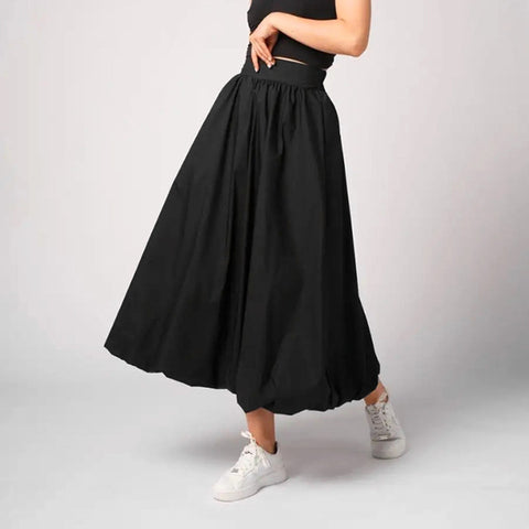 Sonicelife Ladies Elegant Vintage Long Pleated Skirts Women High Waist A Line Office Lady Women Skirt Casual Loose Skirt Female Clothes