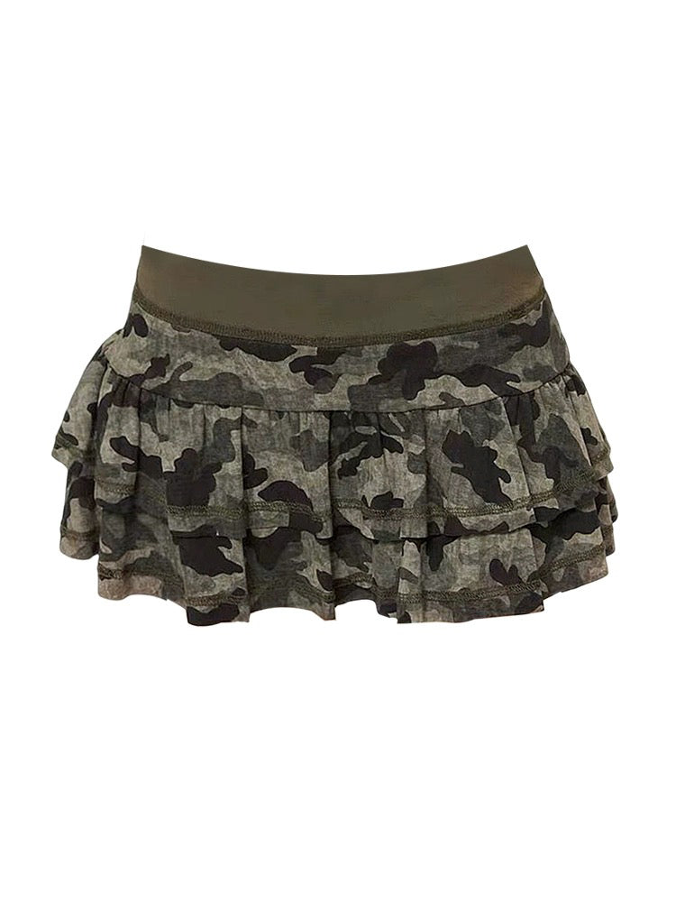 Sonicelife Camouflage print Y2K aesthetic retro streetwear women's high waist elastic waist casual shorts high street sexy slim hot pants