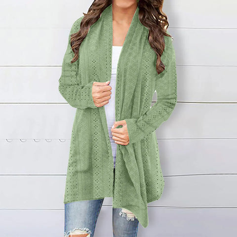 christmas outfit Sonicelife Women's Cardigan Sweater Fall Open Front Knit Oversized Cardigans Duster Coats with Pockets Warm Casual Simple Cardigan