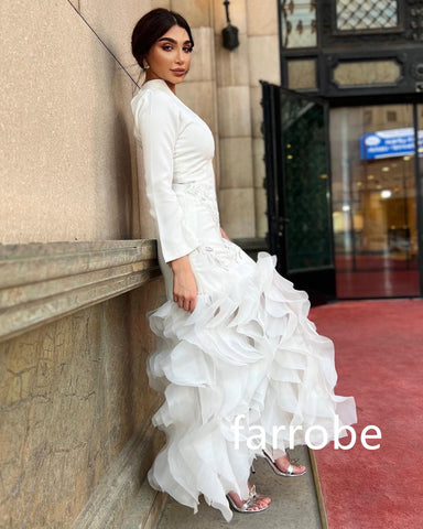 Sonicelife Customized Chinese Style Jersey Pleat Mermaid V-neck Bespoke Occasion Dresses Classic Exquisite Modern Style Pastrol Unisex Form (PRE-ORDER)