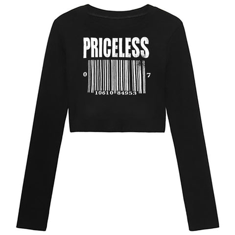 Sonicelife Y2K Long sleeve V-Neck Shirt Women's tops Fashion Casual Basic letter-Print Slim Fit T-shirt Going Out Shirt Retro Tight Shirt