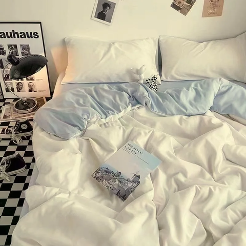 Sonicelife Strawberry And Flowers Bedding Sets Solid Color Girls Boys Double Size Flat Sheet Duvet Cover Pillowcase Bed Linen Home Textile