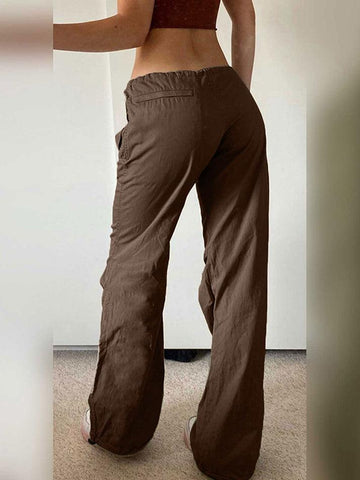 Sonicelife Straight Leg Pocket Cargo Pants