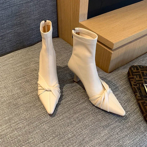 Sonicelife 2025 Autumn Winter Women Ankle Boot Shoes Fashion Zippers Chelsea Shoes Ladies Sexy High Heel Short Boots