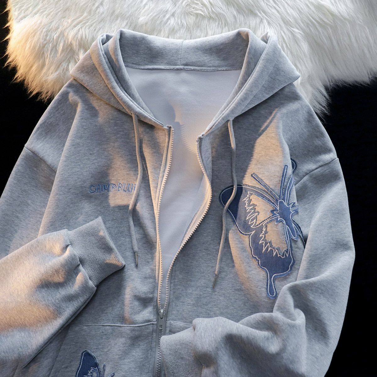 Sonicelife 2025 Women Clothing Y2k Hoodies Jackets Streetwear BF Casual Sweatshirts Oversized Tops Chic Hooded Butterfly Hoodie Ropa Mujer