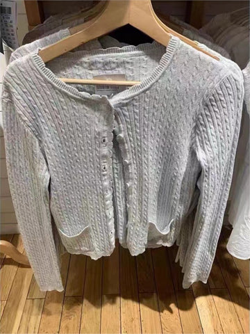 Sonicelife Gray Single Breasted Autumn Women Sweater Round Neck Solid Color Simpler Tops Woman Versatile Casual Knitting Pullovers New