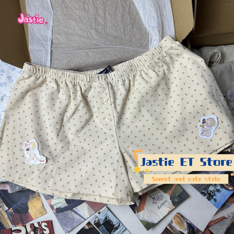 Sonicelife American 2025 New Women's Super Shorts Low Waiste Floral Print Sweet Girls Pant Casual Slim Home Shorts Y2K Cotton Trouser