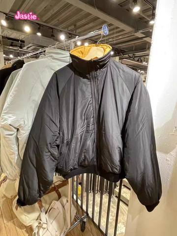 Sonicelife 2025 Double-sided Cotton Coats Autumn Winter Jacket Y2k American Vintage Loose Women Coat Stand Collar Warm Zipper Outerwear
