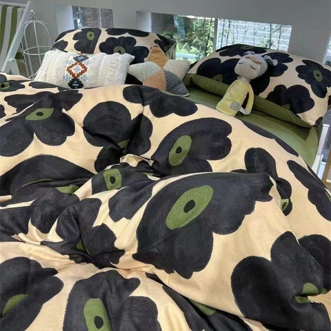 Sonicelife Ins Nordic Pastoral Style blue Floral Duvet Cover With Pillow Case Princess Bed Sheet Kids Girls Bedding Set King Queen Cute