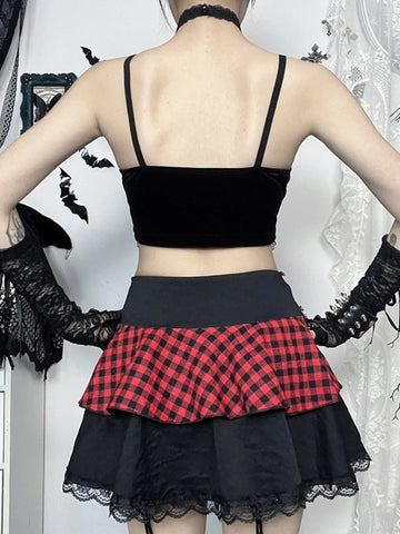 Sonicelife Mall Gothic Y2k Camisole Women Streetwear Sexy See Through Cross Hollow Out Halter Crop Tank Tops Coquette Rave Outfits