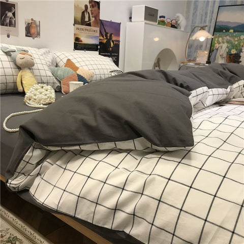 Sonicelife Ins Nordic Pastoral Style blue Floral Duvet Cover With Pillow Case Princess Bed Sheet Kids Girls Bedding Set King Queen Cute