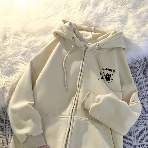 Sonicelife Hooded Sweatshirts for Women 2025 Ropa Mujer Thicked Oversized Jackets Y2k Tops Casual Fashion Anime Zipper Hoodies Coats 49C858