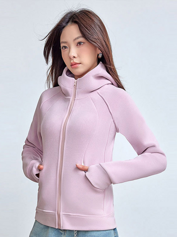 Black Friday Sonicelife Casual Plush Zipper Hooded Cardigan Coats Women Slim Fit Solid Pockets Fleece Sweatshirts Female Korean Autumn Chic Sportswear