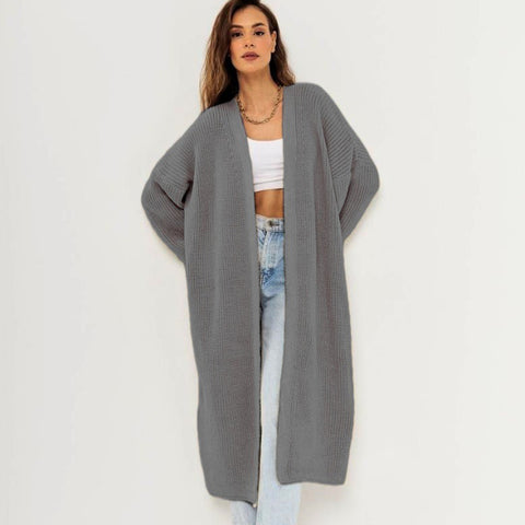 Black Friday Sonicelife Casual Knitted Solid Open Long Cardigan Women Retro Loose Soft Long Sleeve Maxi Sweaters Female Autumn Chic Street Outwear