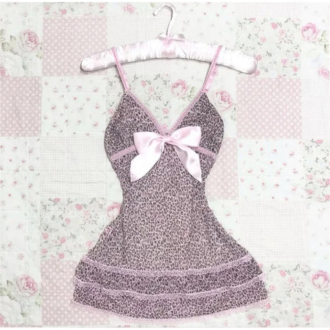 Sonicelife Solid color bow decoration dress fashion lace edge casual Y2K top emotional girl urban beauty chic slim sweet street women dress