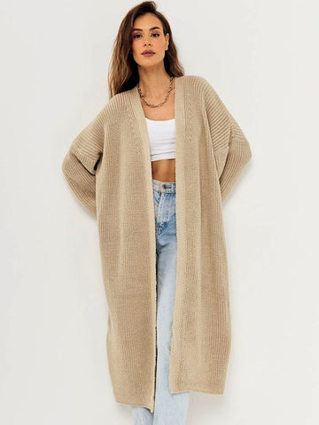 Black Friday Sonicelife Casual Knitted Solid Open Long Cardigan Women Retro Loose Soft Long Sleeve Maxi Sweaters Female Autumn Chic Street Outwear