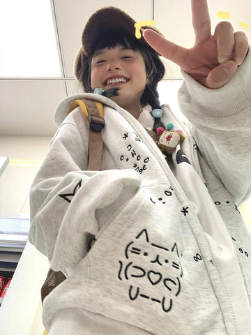 Sonicelife Anime Hoodies Jackets 2025 Women Clothes Hooded Cat Embroidery Sweatshirts Coat Y2k Tops Ropa Mujer Thick Casual Fashion Hoodie