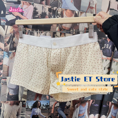 Sonicelife American 2025 New Women's Super Shorts Low Waiste Floral Print Sweet Girls Pant Casual Slim Home Shorts Y2K Cotton Trouser