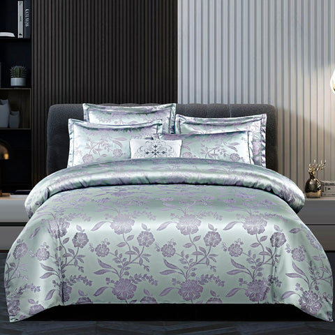 Sonicelife High End Jacquard King Size Bedding Set Luxury European Wedding Bedding Sets Queen American Satin Double Duvet Cover Set 220x240