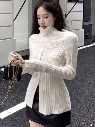 Sonicelife Chic Slash Neck Sweaters Women Sexy Off Shoulder Elegant Knitted Pullovers Korean Long Sleeve Sweet Female Fashion Jumpers