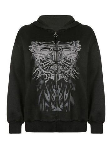 Back To School Sonicelife Goth Graphic Oversized Hoodie