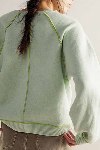 Sonicelife Contrast Crew Neck Knitted Sweater