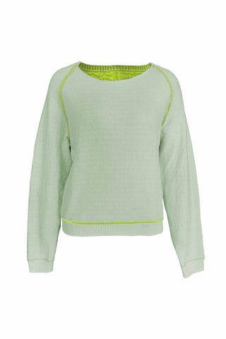 Sonicelife Contrast Crew Neck Knitted Sweater