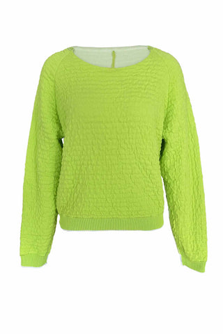Sonicelife Contrast Crew Neck Knitted Sweater