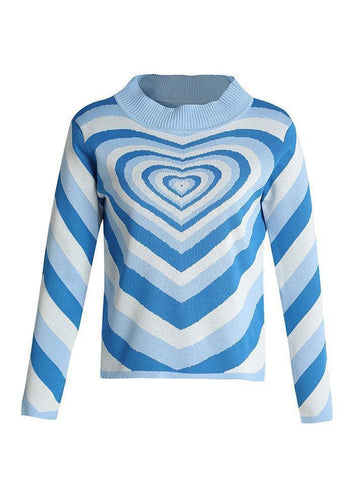 Back To School Sonicelife Heart Jacquard Argyle Jumper Sweater