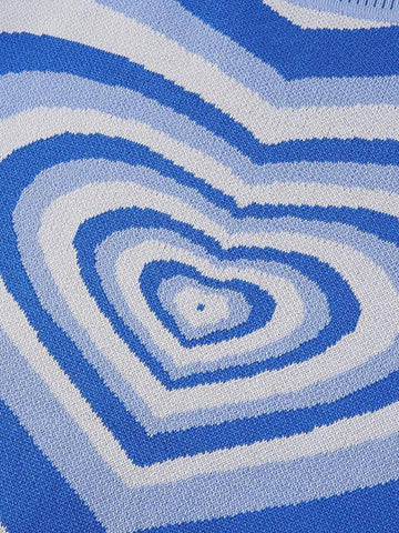 Back To School Sonicelife Heart Jacquard Argyle Jumper Sweater