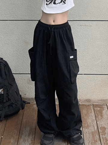 Sonicelife High Waist Pocket Cargo Pants