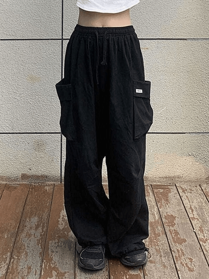 Sonicelife High Waist Pocket Cargo Pants