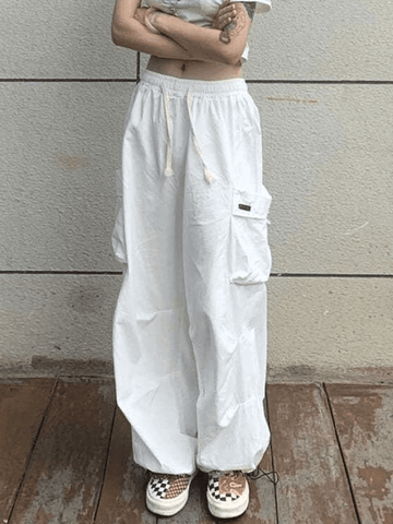 Sonicelife High Waist Pocket Cargo Pants