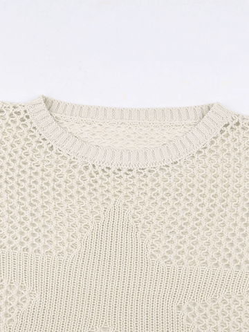 Back To School Sonicelife Hollow Out Star Crochet Knit Top