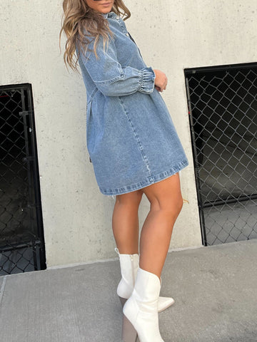 Sonicelife-Downtown Denim Dress