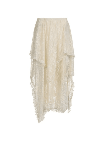 Sonicelife-Irregular Lace Ruffle Skirt