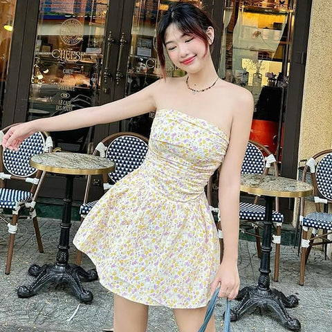 Sonicelife Hot Women's 2024 Summer New Fashion Printing Street Shoot Slim Tube Top Dress Women's Foreign Trade Wholesale