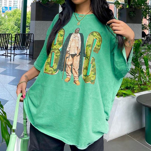 Back To School Sonicelife American Style Retro Green Short-sleeved Women's Spring And Summer Oversize Loose T-shirt Boyfriend Hot Girl Top Trendy